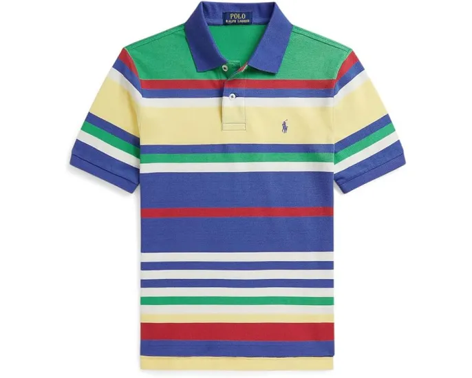 Поло Polo Ralph Lauren из хлопковой сетки в полоску для детей старшего возраста