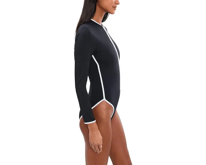 Цельнокроеный купальник Seafolly Collective с длинным рукавом и замком спереди