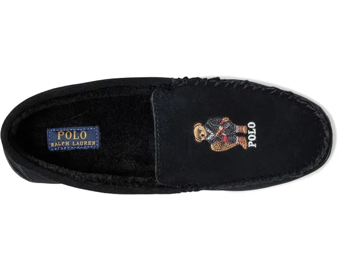 Polo Ralph Lauren тапочки Brenan Bear Moc из замша с вышитым медведем