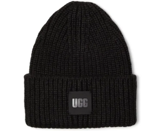 Вязаная шапка бини UGG Chunky Rib Beanie с высокой посадкой