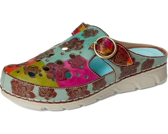 L'Artiste by Spring Step клоги Sefton с цветочным принтом и перфорацией