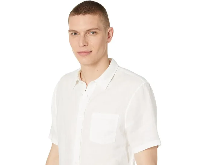 Рубашка с коротким рукавом Vince из льна