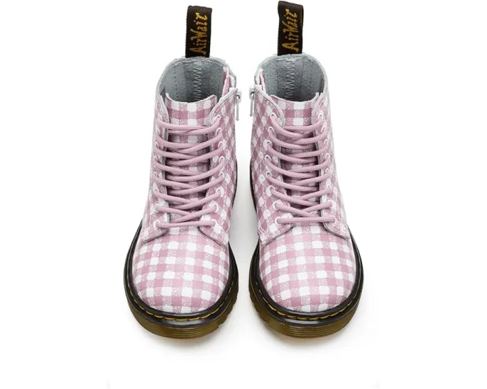 Dr. Martens 1460 Pascal детские ботинки на шнуровке с желтой строчкой и боковой молнией