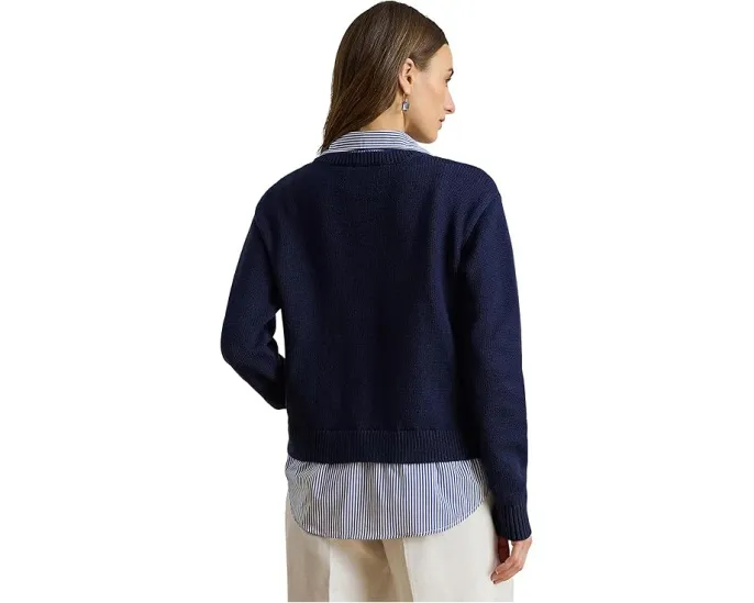 Свитер Lauren Ralph Lauren из хлопка с отделкой на пуговицах