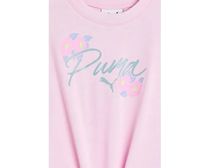 Детский набор футболка и шорты из сетки Puma светло-розовый