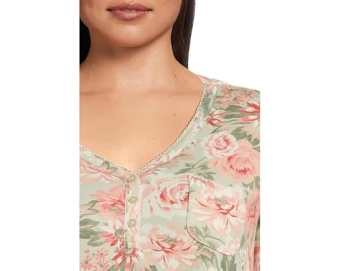 Ночная сорочка Karen Neuburger с длинным рукавом и отделкой пико