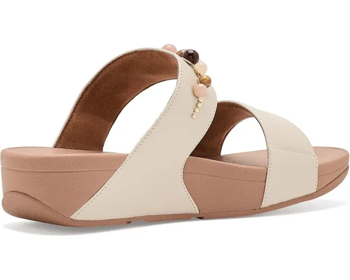 Шлепанцы FitFlop Lulu Beaded Slides с бисером черного цвета