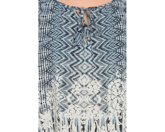 Топ Liverpool Los Angeles с коротким рукавом и завязкой спереди в этническом принте