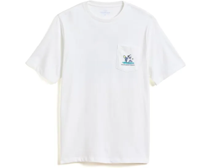 Футболка Vineyard Vines Shark Tennis с коротким рукавом для детей