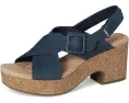 Сандалии Clarks Nerisa West на пробковом каблуке 75 мм с ручной строчкой