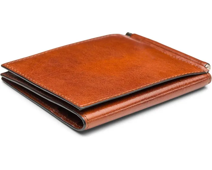 Кошелек Bosca с клипсой для денег из состаренной кожи