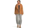 Короткое плюшевое пальто UGG Gertrude с воротником и двумя рядами пуговиц