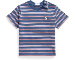 Полосатая футболка из хлопкового трикотажа для младенцев Polo Ralph Lauren