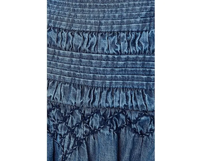 Мини-платье Free People Sonora Denim из денима с квадратным вырезом