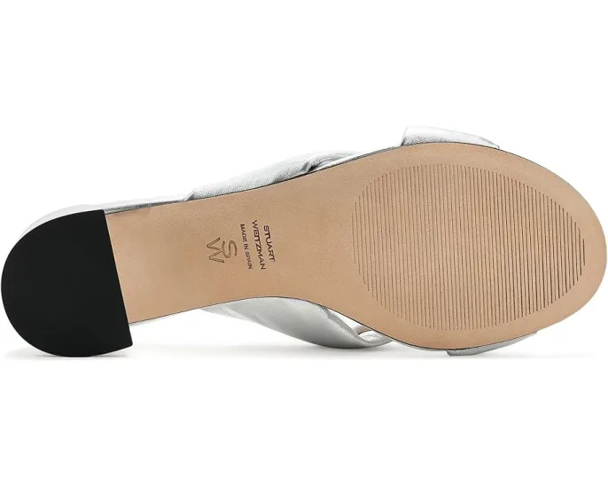 Сланцы Stuart Weitzman Soplaya Block Slide 50 на платформе из кожи