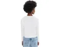 Укороченная футболка Lilla P Cropped Boyfriend с длинным рукавом и свободным кроем
