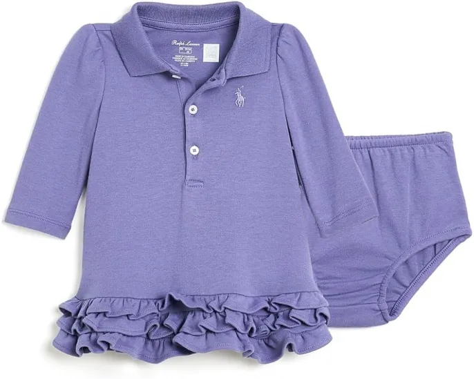 Polo Ralph Lauren Kids платье-поло из хлопка с рюшами и шортами