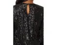 Топ CeCe Long Slv Sequin Crew Neck Rich Black с длинным рукавом