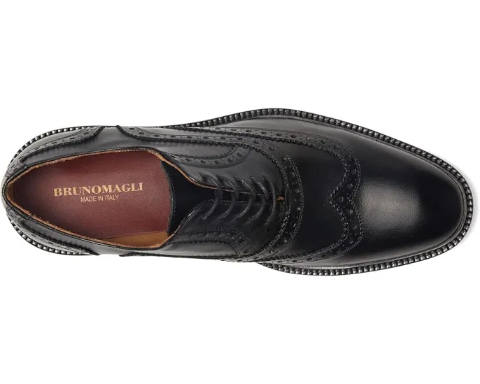 Оксфорды-броги Alfonso из итальянской кожи с декоративной перфорацией Bruno Magli