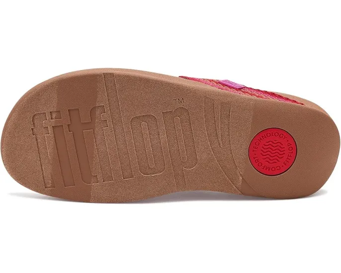 FitFlop Surfa Stripe-Webbing Toe-Post Sandals с ремешками из тесьмы