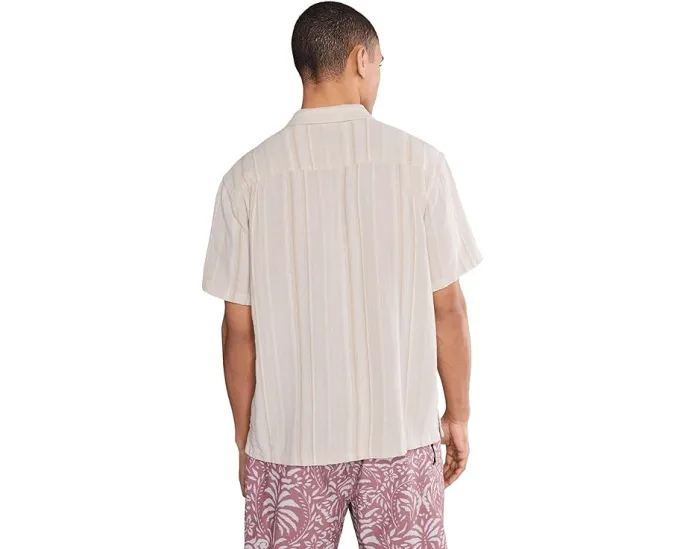 Hurley Oceanside Рубашка с коротким рукавом в полоску и льняной тканью