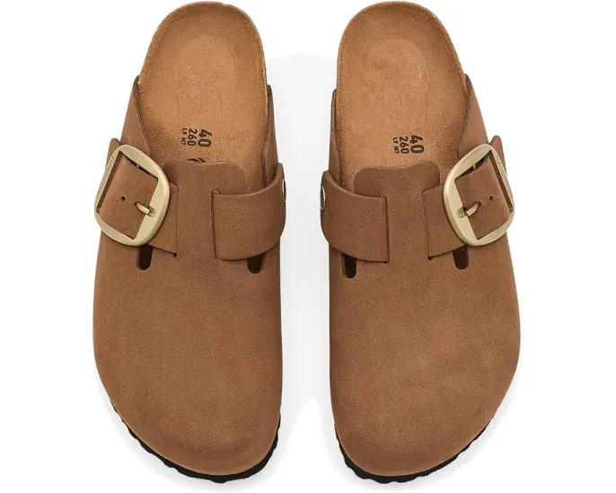 Birkenstock Boston сабо с крупной пряжкой Tonal из нубука