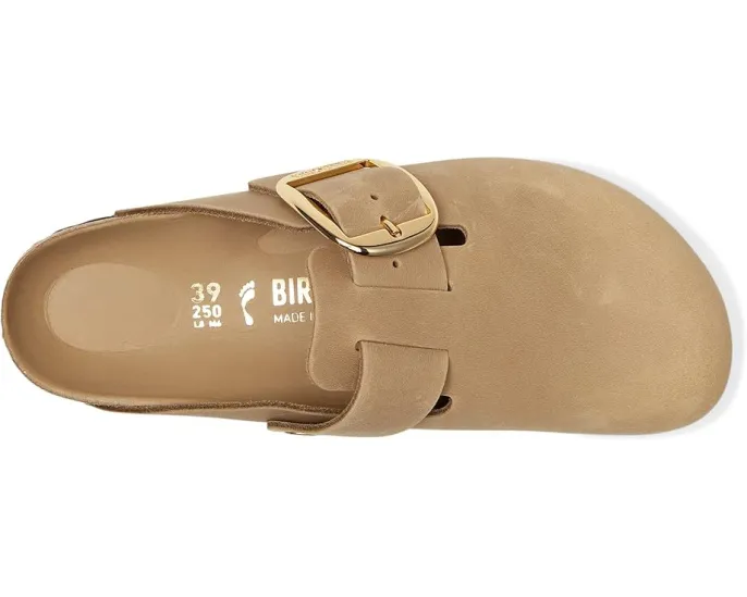 Клоги Birkenstock Boston Big Buckle из гладкой кожи с анатомической стелькой