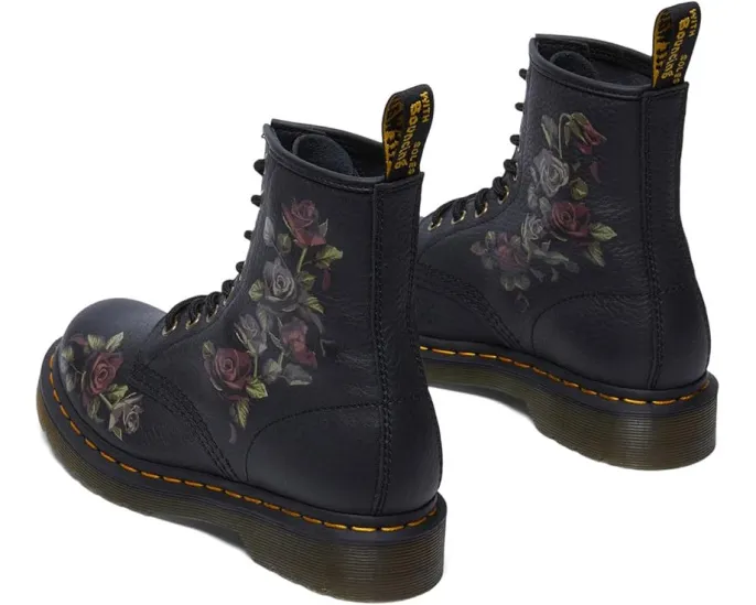 Ботинки Dr. Martens 1460 Leather Lace-Up с принтом роз и круглым носком