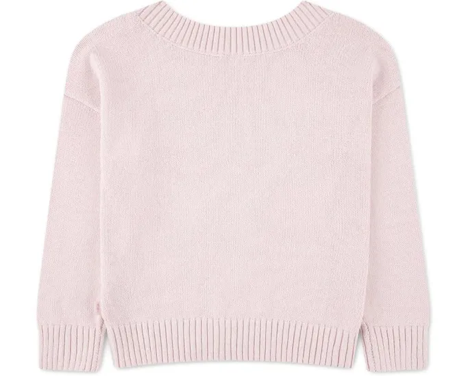 Оверсайз свитер с открытыми плечами и сердцем для детей