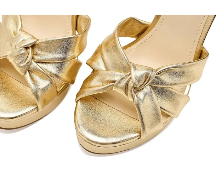 Вечерние сандалии Nine West Windee на высоком тонком каблуке с узлом и регулируемой лямкой