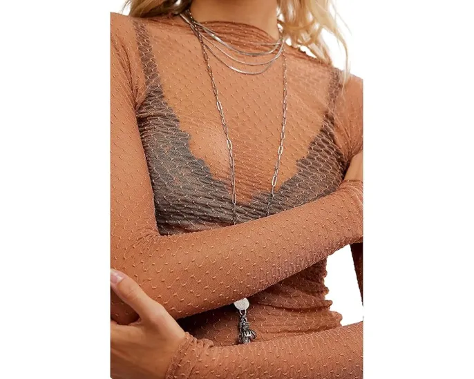 Топ Free People Minding My Business из сетки с рюшами