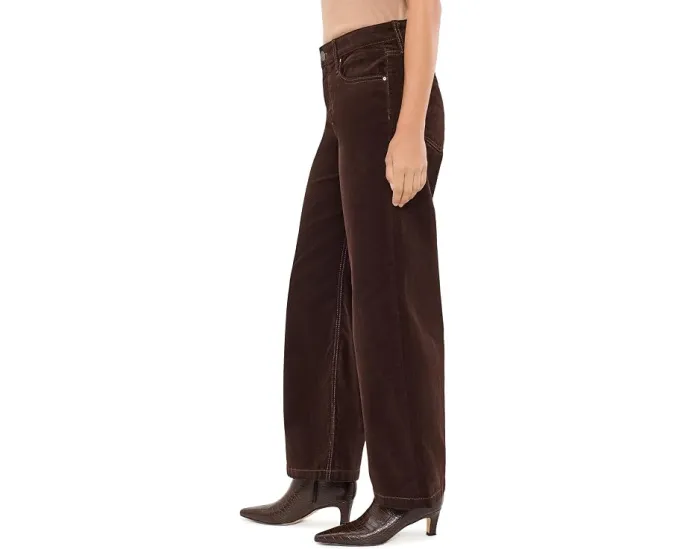 Вельветовые джинсы Petite Jeans Corduroy High-Rise Wide Leg KUT from the Kloth коричневые