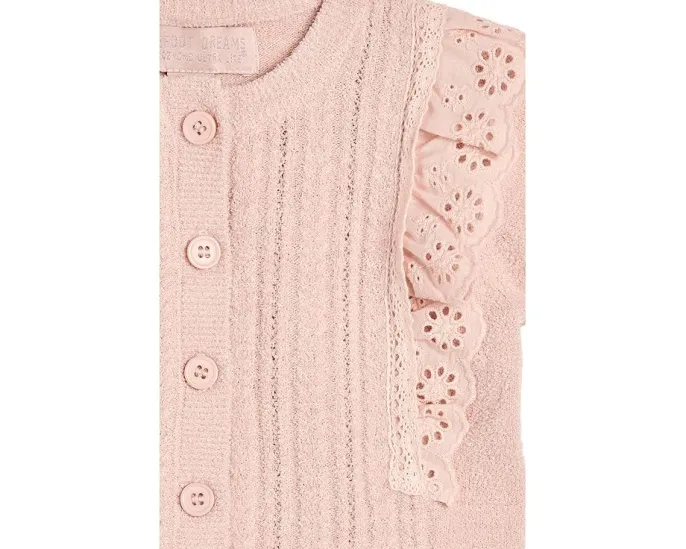 Детский комплект Barefoot Dreams Kids CozyChic Ultra Lite с оборкой из хлопкового гипюра