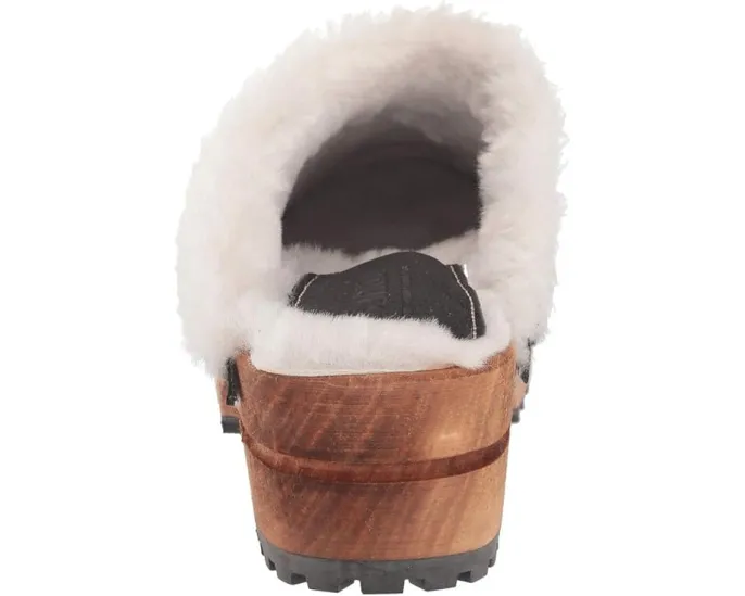 Сабо Sanita Hese из кожи яка с отделкой из овчины
