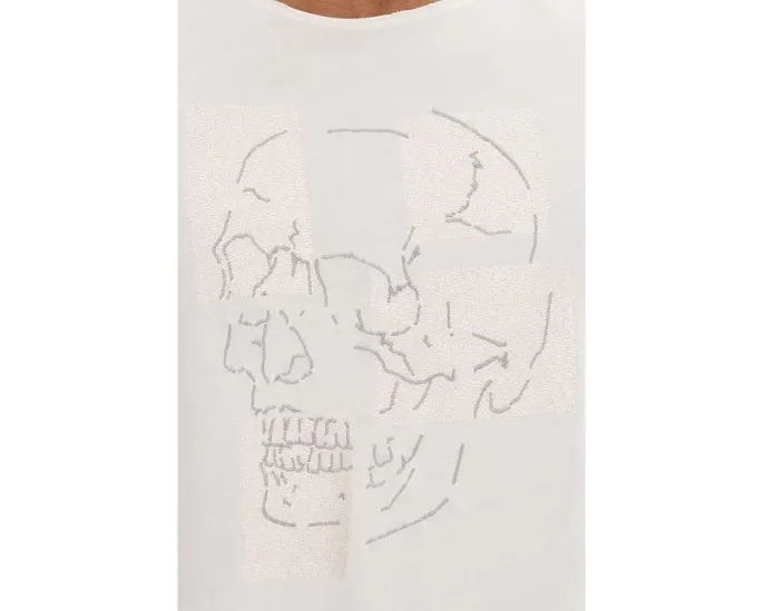 Футболка John Varvatos Skull Tiles Graphic с принтом черепа и круглым вырезом