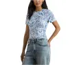 Paisley Stretch Cotton Crewneck Tee