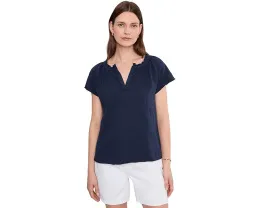 Топ Short Sleeve Ruffle Henley Swing от Mod-o-doc с рюшами