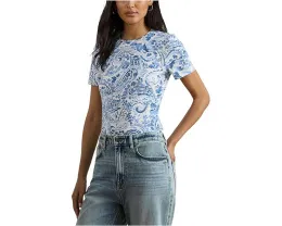 Paisley Stretch Cotton Crewneck Tee