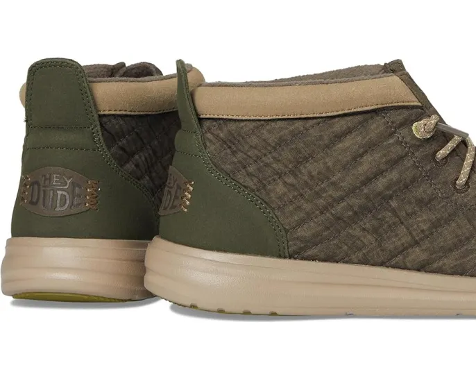 Ботинки Hey Dude Wally Mid Gripr с утепленной стеганой верхней частью и эластичными шнурками