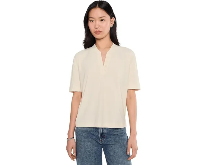 Футболка Varley Kasey Mock Placket Rib Tee с имитацией планки