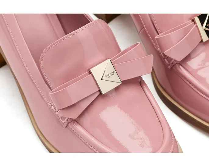Kate Spade New York лоферы на каблуке Deco Bow из гладкой кожи