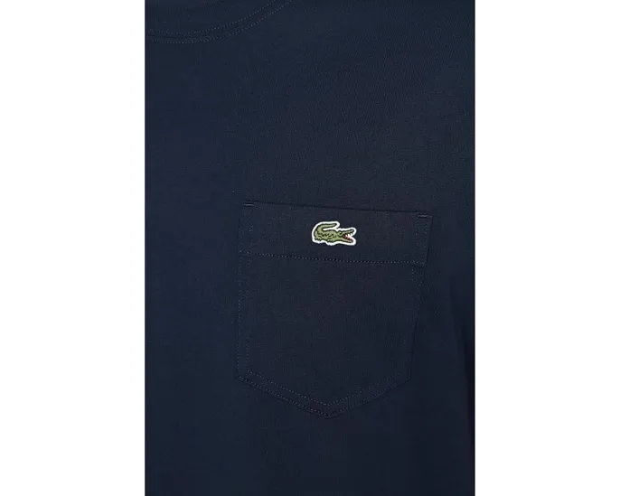 Хлопковая футболка Lacoste с нагрудным карманом и классическим кроем