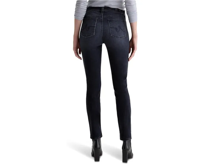 Прямые зауженные джинсы AG Jeans Mari со средней посадкой в цвете Glitch