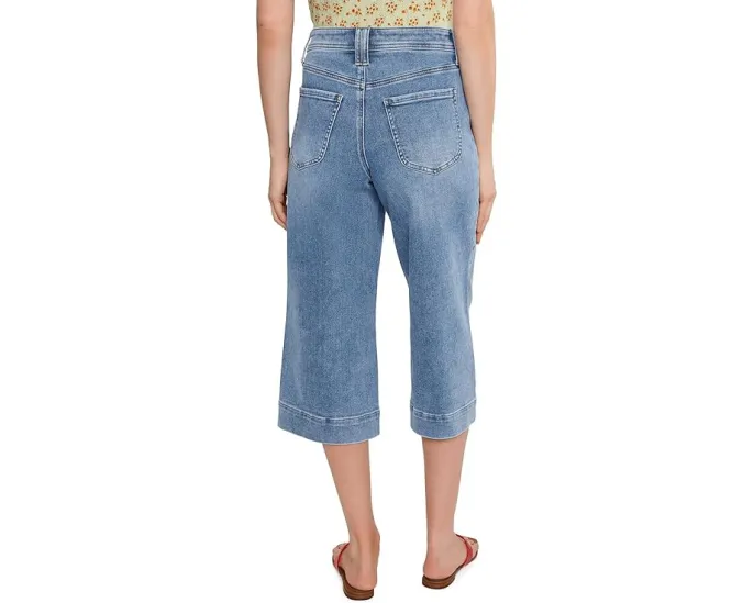Джинсы NYDJ Petite Brigitte Wide Leg Capri с накладными карманами