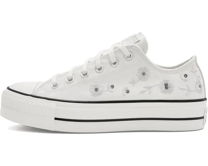 Кеды Chuck Taylor All Star Lift Platform Sequin Flowers низкие Converse с пайетками и цветами