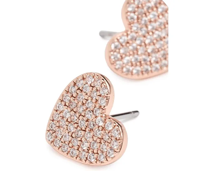 Серьги-гвоздики Yours Truly Pave Heart с камнями кубического циркония от Kate Spade New York
