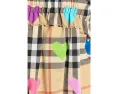 Детская блузка Gabi Heart Check с клеткой и сердечками Burberry Kids