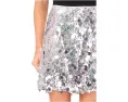 Мини-юбка CeCe Silver Sequin Paillette с пайетками и потайной молнией
