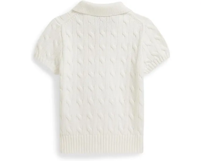 Детский свитер поло Polo Ralph Lauren Kids с жаккардовым узором и короткими рукавами