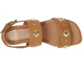 Плоские сандалии Spade Flower Stud из тисненой кожи с регулируемой задней лямкой